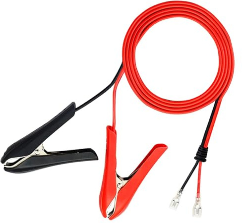 Anhoer Batterie Krokodilklemmen mit Kabel 1.8m 18AWG 12V 24V Batterieklemme Autobatterie Clip Verlänge mit Quick Splice Crimp Lock Terminal Verlängerungskabel für Batterieladung Notbatterieanschluss