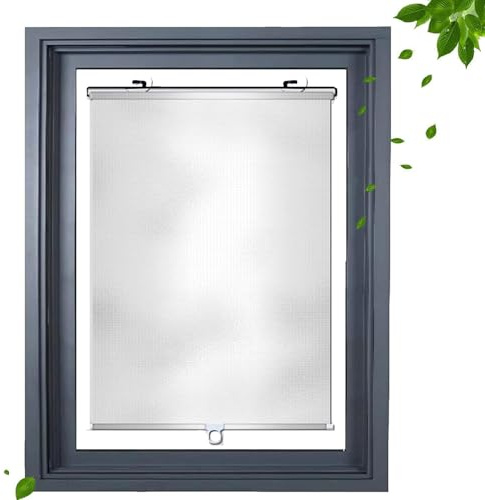 Verdunkelungsrollo Mit Saugnäpfen ohne Bohren Sichtschutzrollo 45cmx125cm | Silber Verdunklungsrollo Fensterrollo Rollo Seitenzugrollo Einziehbarer Jalousie UV-Schutz für Fenster & Tür