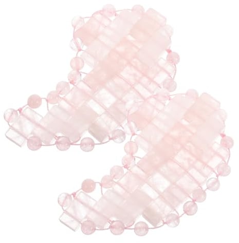 JECOMPRIS Lot de 2 Masques Yeux en Quartz Rose de Lune, Cache-œil de Repos Naturel Rafraîchissant, Masque Yeux Confortable pour Soin du Visage et Massage Spa, pour Relaxation et Sommeil