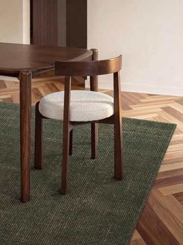 Ted Baker Wollteppich Croom - Natürlicher Wohnzimmerteppich, 100% Wolle Naturteppich, Handgewebt & Zeitlos, Naturfaser Teppich für Wohnzimmer, Schlafzimmer, Esszimmer – Grün, 160x230 cm