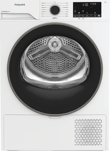Hotpoint - CHD94MWBSFRX Sèche-Linge Pompe à Chaleur Posable - Capacité 9kg - Départ Différé 24h, Écran Digital - 64 dB - H 84,6 x L 59,8 x P 67,2 cm - Classe Énergétique C