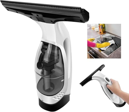 Cordless Vacuum Cleaner - Handheld Vacuum Cordless Rechargeable Power Kit (Microfibre Cloth & Window Squeegee Vacuum) Cleaning Condensation Double Glazed Glass Window Cleaning