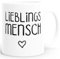 Lieblingsmensch Kaffee-Tasse schwarz glänzend MoonWorks® weiß unisize
