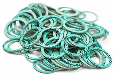 KINETICS LINE Junta Plana de Fibra 1 1/2 Pulgada (44.5 x 36 x 2 mm) 100 Piezas para Fontanería, Calefacción, Aire Acondicionado, Ventilación, Tuberías de Jardín (Hasta 180 °C)