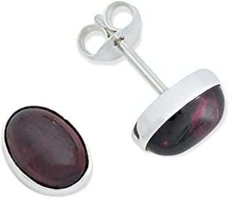 Ohrstecker 925 Silber Granat roter Stein Edelstein Ohrringe echt Silber Damen Sterling Silber Stecker Geschenk(MOS-040-02)