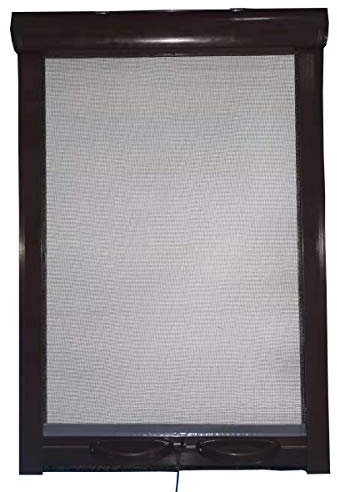 PALMAT - Moustiquaire Ajustable pour fenêtre - Anti-Insectes, Anti-Moustiques, Empêche les Intrusions d’Insectes, Kit d'Installation Complet, Filet Écran Insecte (130 x 160 x 5 cm, Marron)