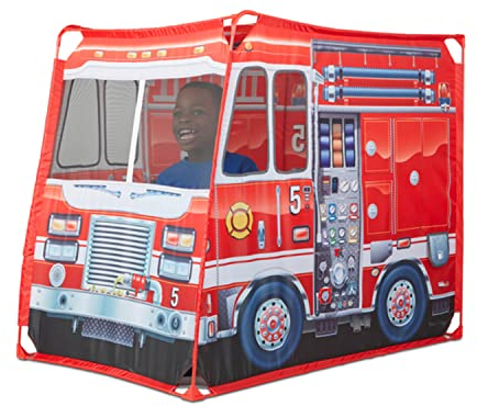 Melissa & Doug Feuerwehrauto-Spielzeug-Zelt | Rollenspielzeug | Spielen Zelt für Kinder| 3+ | Geschenk für Jungen oder Mädchen