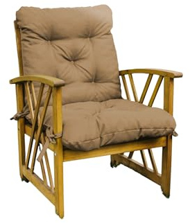 chilly pilley® Gartenstuhl Sitzkissen Relax 2 Teilig Kissen Hochlehner Sessel Sitzauflage Gartenschaukelkissen Gartenkissen Garten Kissen Sitzpolster viele Farben (2 x 50x50x50, Cappuccino)