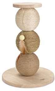 Karlie K DBL Kratzbaum aus Holz, Kugel Elio, 47,5 x 34 x 34 cm