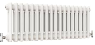 Traditional 2 Column Central Heating Radiator Horizontal Rads Cast Iron Style White 300x830mm