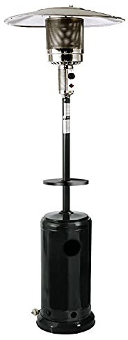 Parasol Chauffant Gaz, 13 KW, 88Ich, Acier INOX +Table E roulettes, Type Indépendant, Chauffage d'extérieur Gaz, Poêle de Gaz GPL Adapté À L'extérieur, Au Jardin Et Au Salon Black