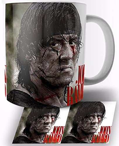 Rambo Sylvester Stallone Keramik Becher 325ml Tasse Mug