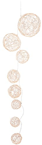 com-four® LED Lichterkette mit 8 Kugeln - Lichterkette mit LED-Licht - Dekorative Beleuchtung für Weihnachten, Geburtstag, Hochzeit oder Party