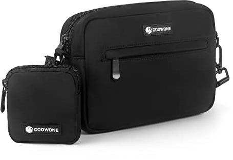 Wasserdichte Hundetasche mit kleinem Beutel und Leckerli-Fach, integrierter Kotbeutelspender (schwarz)