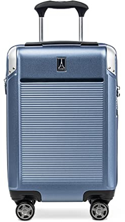Travelpro Platinum Elite Hardside erweiterbares Handgepäck, 8-Rad-Spinner, TSA-Schloss, Hartschalen-Koffer aus Polycarbonat, Dunkles Himmelblau, kompaktes Handgepäck 51 cm