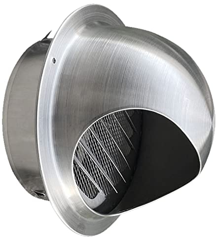 Redonda Rejilla De Ventilación De Acero Inoxidable Rejilla De Ventilacion Para Horno, Rejilla De Escape Ventilación Rápida Resistente A La Lluvia/al Agua, Para Garaje Cocina Baño ( Color : Silver , Si