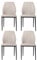 jiexi Moderne Esszimmerstühle mit metallischen Beinen und PU-Leder 4er-Set, Zeitloser Esszimmerstühle für Restaurant, Wohnzimmer und Wartezimmer, Elegante Mittelalter-Stil (Weiß)