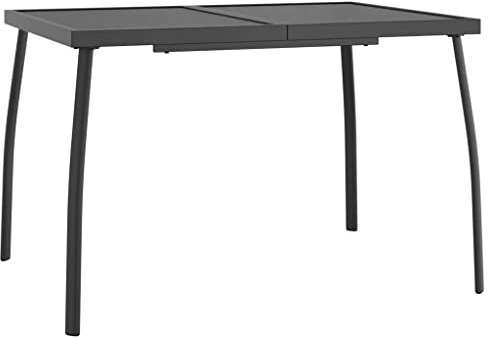 vidaXL Gartentisch, Garten Esstisch Mesh-Design, Terrassentisch Stahlgestell, Gartenmöbel Tisch, Modern, Anthrazit 110x80x72cm Stahlgitter
