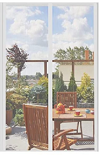 Magnetic Mosquito Net, 115x245cm, Breathable Mosquito Net Door Curtain for corridors, Garden awnings, Anti-Mosquito with Magnets, Customisable, White