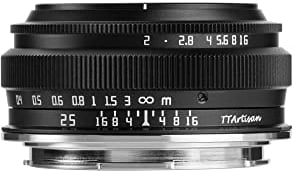 TTArtisan APS-C - Obiettivo F2 con corpo in metallo, 25 mm, compatibile con attacco L, colore: Nero