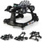DREAMADE 4 en 1 Trotteur Bébé avec Hauteur&Vitesse Réglable Trotteur Marche Pliable Garçon Fille 6-18 Mois avec Roue Universelle Silencieuse&Musique&Lumière Charge 12 KG (Noir)