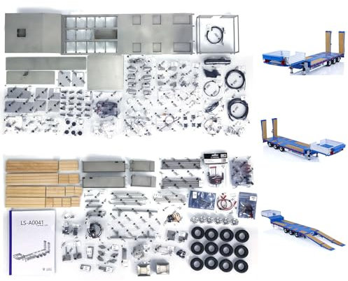LESU Remorque hydraulique en métal 1/14 pour tracteur RC modèle camion avec cylindre pompe à huile ESC soupape de décharge non assemblé non peint