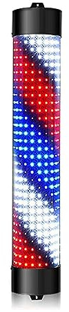 SBRSRPOE Outdoor Led Barbers Pole Light Outdoor Barber Pole Rotating Light Barbershop Hair Salon Hairdressing Sign Wall Mount Illuminated Stripes Rotating Illuminating Salon Shop Sign For Hair Salon