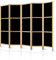 murando - Paravent Innen Raumteiler Holz 225x172 cm 5-teilig Japanische Trennwand Raumtrenner Room Divider Mobiler Sichtschutz Spanische Wand Raum Abtrennung schwarz einfarbig glatt f-A-10167-bh-a