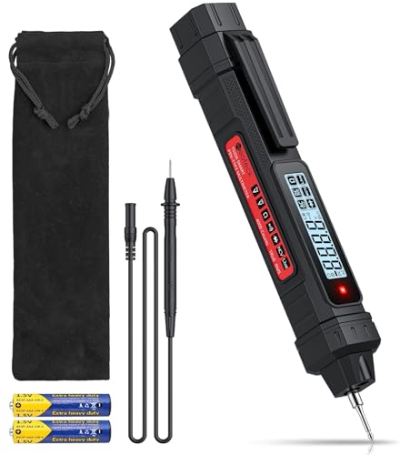 Neoteck Tester di Tensione Senza Contatto con Multimetro 4000 Conti 2 in 1 Penna Rilevatrice di Tensione + Multimetro Misura Tensione AC/DC, Resistenza, Diodo, Continuità, Rilevamento Filo Vivo/Nullo