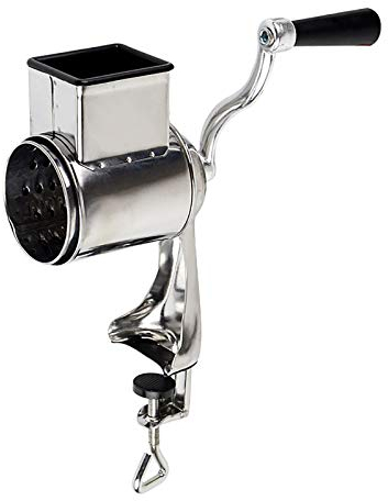 Stainless Steel Vegetable Grater, Drum Grater Set, Manual Potato Grater, Drum Grater, Vegetable Slicer, Food Processor with 5 Drums, Ideal for Cucumbers, Cheese and Nuts, Carrots