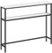 VASAGLE Mesa de Consola de 2 Niveles, Mesa Auxiliar con 2 Estantes, 20 x 100 x 80 cm, para Sala de Estar, Pasillo, Recibidor, Blanco Mármol y Negro Tinta LNT131W59