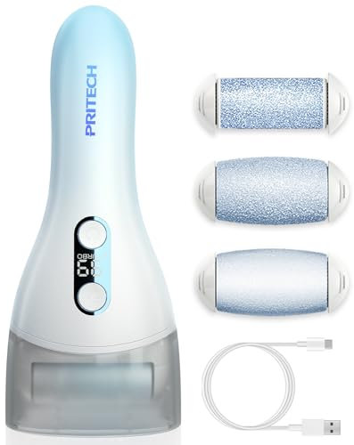 PRITECH Elektrischer Hornhautentferner Fußpflege Hornhaut Entfernen wiederaufladbar Pediküre Hornhautfeile Callus Remover (Plus-Blau)
