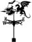 ANCNA-U Wetterfahne, Hexen und Drachen, Skulpturen, Bauernhof-Szene, Windfahne mit Anti-Rost-Beschichtung, Metall-Windrichtungsanzeige für Außenbereich, Dach, Garten, schöne Dekorationen