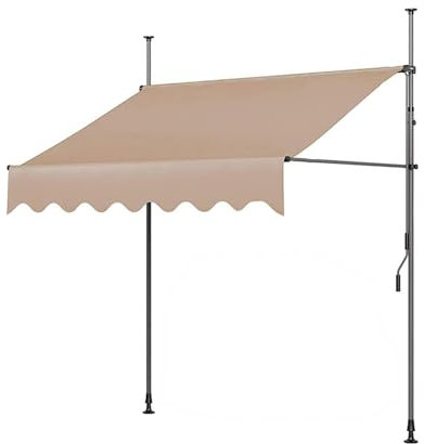 Pergola Jardin Exterieur,Auvent Store Banne Manuel,Auvent De Terrasse,Store exterieur terrasse avec Manivelle sans Percement,Auvent de Terrasse en Aluminium pour Fenêtre Terrasse ( Color : Beige , Siz