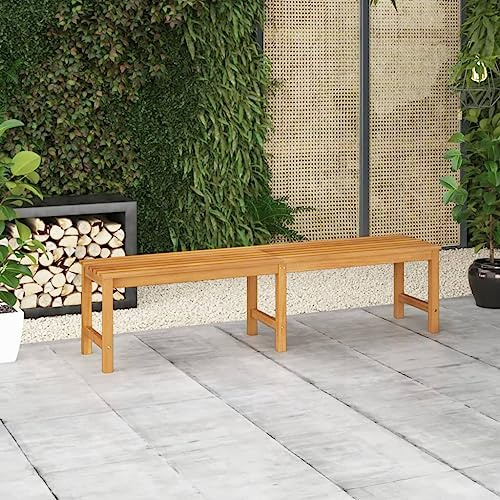 QZZCED Gartenbank 180 cm Massivholz Teak, Outdoor Sitzbank Gartenbank für Terrasse Parkbank aus Terrassenbank Für Veranda, Garten, Pool