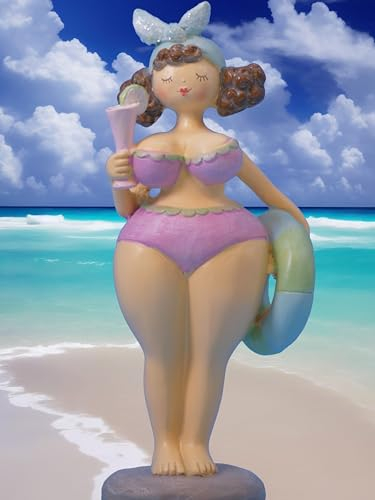 Pommerntraum ®| Dekorationsfigur Sammlerfigur Rubensfigur am Strand Maritime Badenixe Badedame Badelady Nana Maritime Dekoration (Janet)