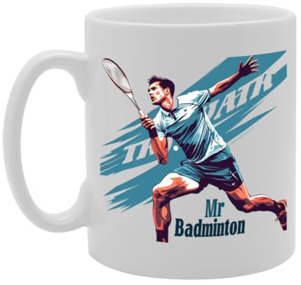 Coralgraph MG5956 Mr Badminton Mug - Ideal for Badminton Players and Sports Enthusiasts, 11oz Ceramic Coffee Mug for Shuttlecock Lovers and Court Fans