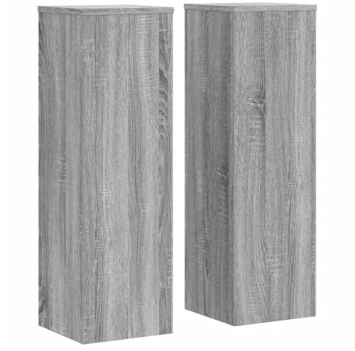 vidaXL Supports pour plantes 2 pcs sonoma gris bois d'ingénierie, support de fleurs, support de pot de plante, support de plante