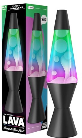 The Original Lava® Lamp - 14.5 Gunmetal Grey - Classic Liquid Motion Lamp - Tri-Colored Green/Blue/Purple - Item #2098 (Amazon Exclusive)