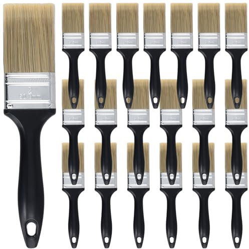 SOUJAP 20 PCS 2 Inch Paint Brush, 50mm Chip Paint Brushes with Plastic Handle for Wall Painting Furniture