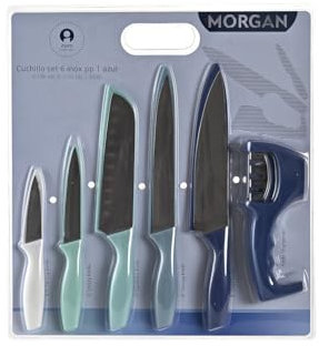 CUCHILLO SET 6 INOX PP 3X2X19 AZUL