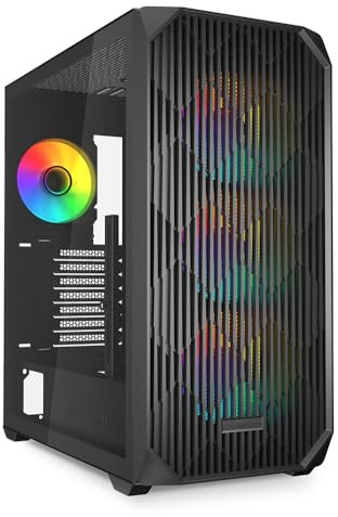 Sharkoon AK3 RGB Black - Design Moderno con Illuminazione RGB, Perfetto per Setup Gaming e Ufficio