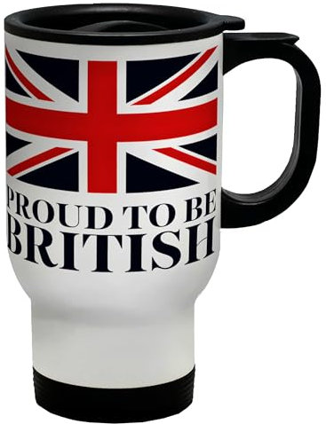 Shopagift Proud to be British Union Jack Patriotic UK Travel Mug Stainless Steel 14oz Cup