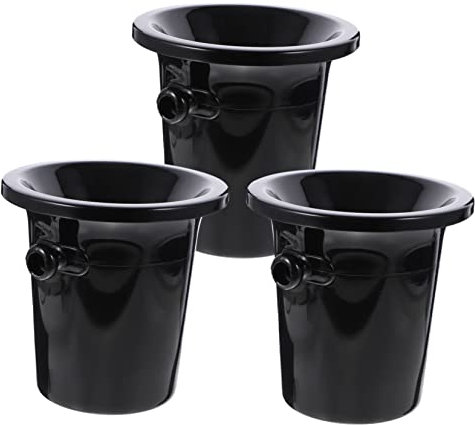 MUCKLILY Escupidera para Vino Negra De Plástico PP Grande Doble Asa, Cubo para Escupir Vino Portátil, Adecuado para Catas y Eventos, Set De 3 Unidades