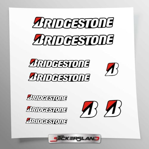 Stickersland® | Bridgeston Schwarz kompatibles Aufkleber-Set mit technischen Sponsoren für Autos und Motorräder | Aufkleber für Motorradrahmen, Reifen, Verkleidungen und Helme