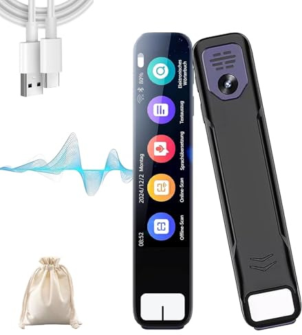 Scannix Ki-Stiftscanner, Scannix Stift-Real-Time Voice Translator & Scanner with Touch Screen, Supports 134 Languages, Offline & Online, Text Recognition In 60 Languages (1pc)