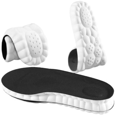 Orthopädische Memory Foam Einlegesohlen für Herren und Damen, Komfort Massage Stoßdämpfende Einlegesohlen, Atmungsaktive Weiche Schuheinlagen für Sport und Alltag, 37-38, Schwarz
