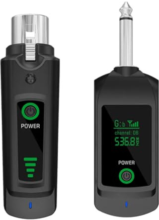 Fangxuee Wireless Microphone Converter 2.4G Wireless Microphone XLR Transmitter Receiver for Dynamic Microphone Wireless System for Guitar Audio Mixer One to One