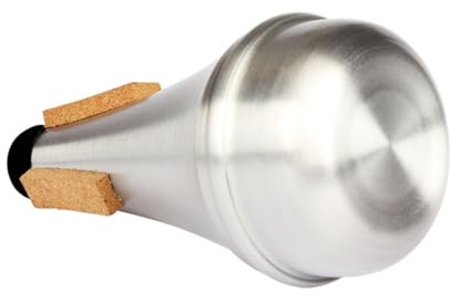 Aluminiumlegierung Trompeten Dämpfer Silber, für Anfänger | Gerade Bauform, für Blasinstrumente und Blechblasinstrumente, Zubehör mit Sauberer Verarbeitung, Übung