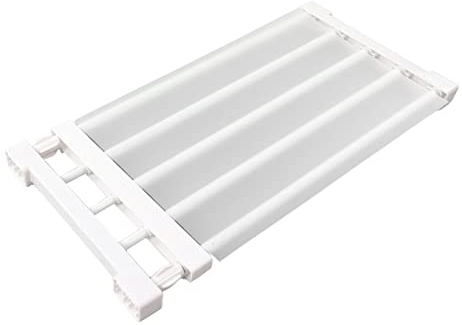 Verstellbare Spannregalstange, nagelfrei, Metallaufbewahrung für Schrank, Küche und Bad, 24 cm breit (50–80 cm), weiß, vielseitig und einfach zu installieren